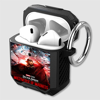 Pastele Doctor Strange in the Multiverse of Madness Custom Personalized AirPods Case Shockproof Cover Awesome The Best Smart Protective Cover With Ring AirPods Gen 1 2 3 Pro Black Pink Colors