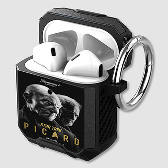 Pastele Star Trek Picard Custom Personalized AirPods Case Shockproof Cover Awesome The Best Smart Protective Cover With Ring AirPods Gen 1 2 3 Pro Black Pink Colors