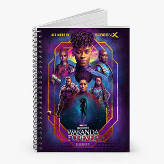 Pastele Black Panther Wakanda Forever Custom Spiral Notebook Ruled Line Front Cover Awesome Printed Book Notes School Notes Job Schedule Note 90gsm 118 Pages Metal Spiral Notebook