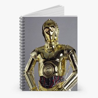 Pastele C 3 PO Star Wars Custom Spiral Notebook Ruled Line Front Cover Awesome Printed Book Notes School Notes Job Schedule Note 90gsm 118 Pages Metal Spiral Notebook