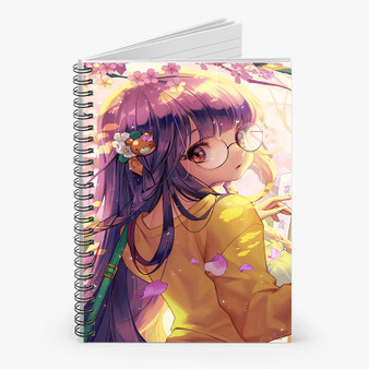 Pastele Cool Kawaii Anime Girl Custom Spiral Notebook Ruled Line Front Cover Awesome Printed Book Notes School Notes Job Schedule Note 90gsm 118 Pages Metal Spiral Notebook