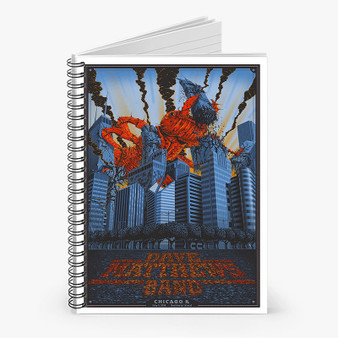 Pastele Dave Matthews Band Chicago Custom Spiral Notebook Ruled Line Front Cover Awesome Printed Book Notes School Notes Job Schedule Note 90gsm 118 Pages Metal Spiral Notebook