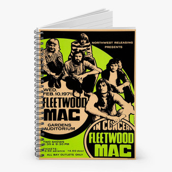 Pastele Fleetwood Mac Vintage Concert Custom Spiral Notebook Ruled Line Front Cover Awesome Printed Book Notes School Notes Job Schedule Note 90gsm 118 Pages Metal Spiral Notebook