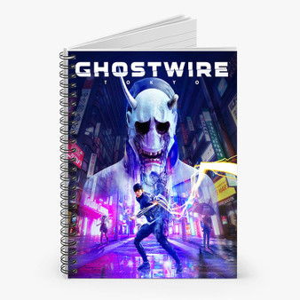 Pastele Ghostwire Tokyo Custom Spiral Notebook Ruled Line Front Cover Awesome Printed Book Notes School Notes Job Schedule Note 90gsm 118 Pages Metal Spiral Notebook