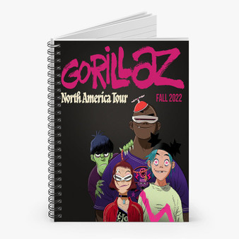 Pastele Gorillaz Fall Tour 2022 Custom Spiral Notebook Ruled Line Front Cover Awesome Printed Book Notes School Notes Job Schedule Note 90gsm 118 Pages Metal Spiral Notebook