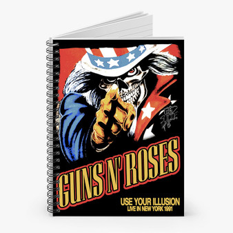 Pastele Guns N Roses New York Custom Spiral Notebook Ruled Line Front Cover Awesome Printed Book Notes School Notes Job Schedule Note 90gsm 118 Pages Metal Spiral Notebook