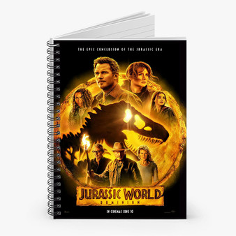 Pastele Jurassic World Dominion Custom Spiral Notebook Ruled Line Front Cover Awesome Printed Book Notes School Notes Job Schedule Note 90gsm 118 Pages Metal Spiral Notebook