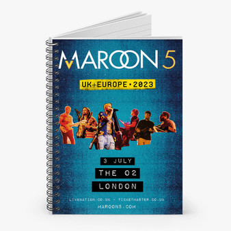 Pastele Maroon 5 2023 Tour Custom Spiral Notebook Ruled Line Front Cover Awesome Printed Book Notes School Notes Job Schedule Note 90gsm 118 Pages Metal Spiral Notebook