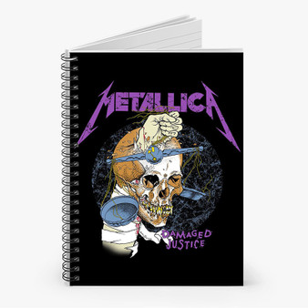 Pastele Metallica Damaged Justice Custom Spiral Notebook Ruled Line Front Cover Awesome Printed Book Notes School Notes Job Schedule Note 90gsm 118 Pages Metal Spiral Notebook