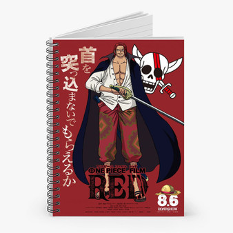 Pastele Shanks One Piece Red Custom Spiral Notebook Ruled Line Front Cover Awesome Printed Book Notes School Notes Job Schedule Note 90gsm 118 Pages Metal Spiral Notebook