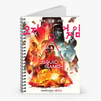 Pastele Squid Game 2 Custom Spiral Notebook Ruled Line Front Cover Awesome Printed Book Notes School Notes Job Schedule Note 90gsm 118 Pages Metal Spiral Notebook