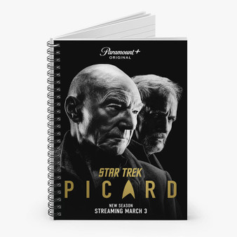 Pastele Star Trek Picard Custom Spiral Notebook Ruled Line Front Cover Awesome Printed Book Notes School Notes Job Schedule Note 90gsm 118 Pages Metal Spiral Notebook