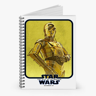 Pastele Star Wars C3 PO Custom Spiral Notebook Ruled Line Front Cover Awesome Printed Book Notes School Notes Job Schedule Note 90gsm 118 Pages Metal Spiral Notebook