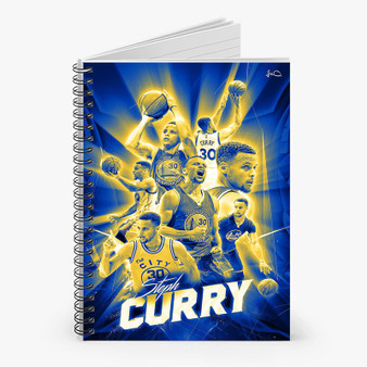 Pastele Stephen Curry Custom Spiral Notebook Ruled Line Front Cover Awesome Printed Book Notes School Notes Job Schedule Note 90gsm 118 Pages Metal Spiral Notebook