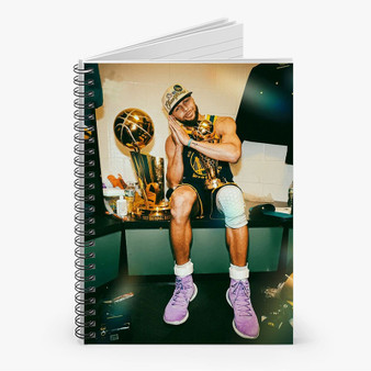 Pastele Stephen Curry Good Night Champions Custom Spiral Notebook Ruled Line Front Cover Awesome Printed Book Notes School Notes Job Schedule Note 90gsm 118 Pages Metal Spiral Notebook