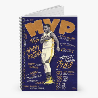 Pastele Stephen Curry MVP Custom Spiral Notebook Ruled Line Front Cover Awesome Printed Book Notes School Notes Job Schedule Note 90gsm 118 Pages Metal Spiral Notebook