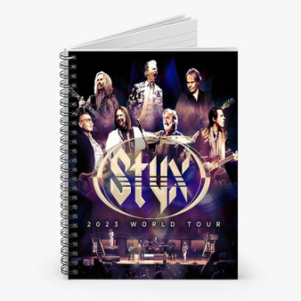 Pastele Styx 2023 World Tour Custom Spiral Notebook Ruled Line Front Cover Awesome Printed Book Notes School Notes Job Schedule Note 90gsm 118 Pages Metal Spiral Notebook
