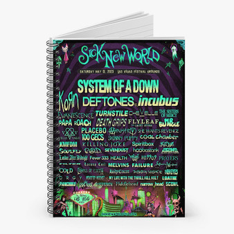 Pastele System of A Down 2023 Tour Custom Spiral Notebook Ruled Line Front Cover Awesome Printed Book Notes School Notes Job Schedule Note 90gsm 118 Pages Metal Spiral Notebook