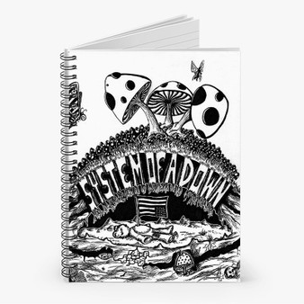 Pastele System of a Down Poster Custom Spiral Notebook Ruled Line Front Cover Awesome Printed Book Notes School Notes Job Schedule Note 90gsm 118 Pages Metal Spiral Notebook