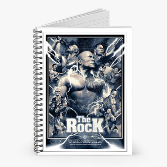 Pastele The Rock WWE Custom Spiral Notebook Ruled Line Front Cover Awesome Printed Book Notes School Notes Job Schedule Note 90gsm 118 Pages Metal Spiral Notebook