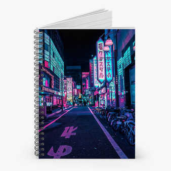 Pastele Tokyo A Neon Wonderland Custom Spiral Notebook Ruled Line Front Cover Awesome Printed Book Notes School Notes Job Schedule Note 90gsm 118 Pages Metal Spiral Notebook