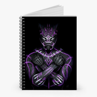 Pastele Wakanda Forever Black Panther Custom Spiral Notebook Ruled Line Front Cover Awesome Printed Book Notes School Notes Job Schedule Note 90gsm 118 Pages Metal Spiral Notebook