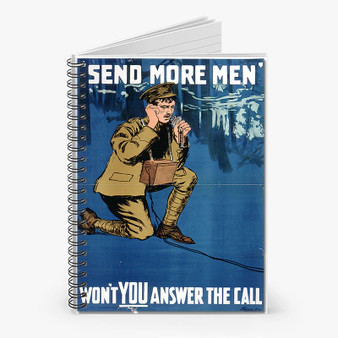 Pastele War Poster Send More Men Custom Spiral Notebook Ruled Line Front Cover Awesome Printed Book Notes School Notes Job Schedule Note 90gsm 118 Pages Metal Spiral Notebook