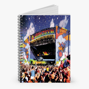 Pastele Woodstock 99 Custom Spiral Notebook Ruled Line Front Cover Awesome Printed Book Notes School Notes Job Schedule Note 90gsm 118 Pages Metal Spiral Notebook