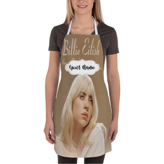 Pastele Billie Eilish Happier Than Ever The World Tour Custom Personalized Name Kitchen Apron Awesome With Adjustable Strap and Big Pockets For Cooking Baking Cafe Coffee Barista Cheff Bartender