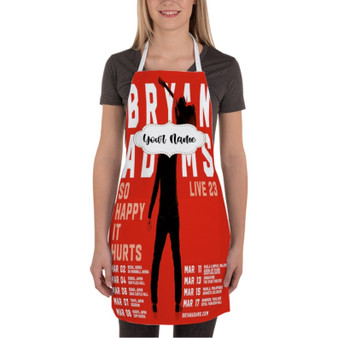 Pastele Bryan Adams So Happy It Hurts 2023 Tour Custom Personalized Name Kitchen Apron Awesome With Adjustable Strap and Big Pockets For Cooking Baking Cafe Coffee Barista Cheff Bartender