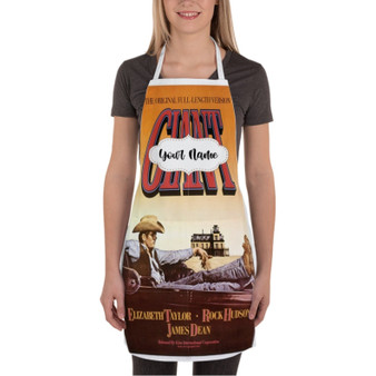 Pastele Giant Movie 4 Custom Personalized Name Kitchen Apron Awesome With Adjustable Strap and Big Pockets For Cooking Baking Cafe Coffee Barista Cheff Bartender