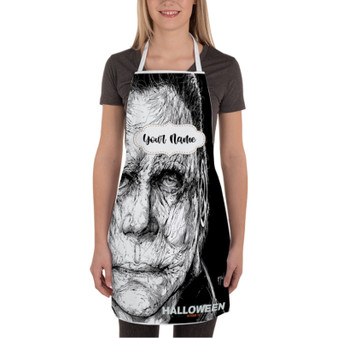 Pastele Halloween Mcfarlane Poster Custom Personalized Name Kitchen Apron Awesome With Adjustable Strap and Big Pockets For Cooking Baking Cafe Coffee Barista Cheff Bartender