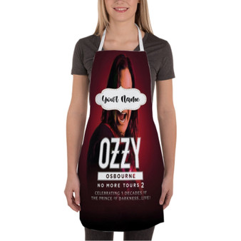 Pastele Ozzy Osbourne No More Tours 2023 Custom Personalized Name Kitchen Apron Awesome With Adjustable Strap and Big Pockets For Cooking Baking Cafe Coffee Barista Cheff Bartender