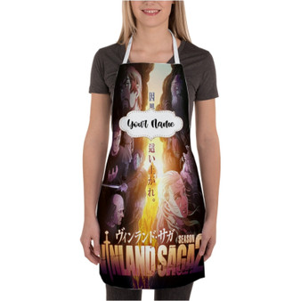 Pastele Vinland Saga Season 2 Custom Personalized Name Kitchen Apron Awesome With Adjustable Strap and Big Pockets For Cooking Baking Cafe Coffee Barista Cheff Bartender