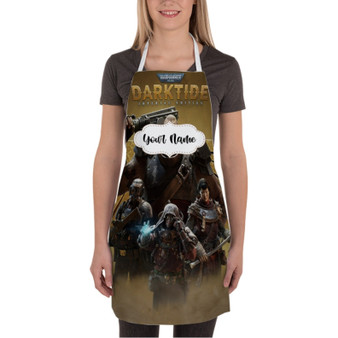 Pastele Warhammer 40k Darktide Custom Personalized Name Kitchen Apron Awesome With Adjustable Strap and Big Pockets For Cooking Baking Cafe Coffee Barista Cheff Bartender