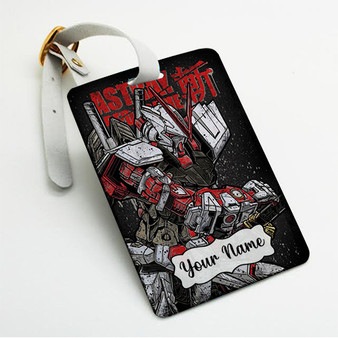 Pastele Astray Red Frame Gundam Custom Luggage Tags Personalized Name PU Leather Luggage Tag With Strap Awesome Baggage Hanging Suitcase Bag Tags Name ID Labels Travel Bag Accessories