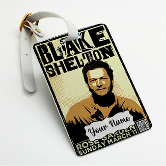 Pastele Blake Shelton Rose Garden Custom Luggage Tags Personalized Name PU Leather Luggage Tag With Strap Awesome Baggage Hanging Suitcase Bag Tags Name ID Labels Travel Bag Accessories