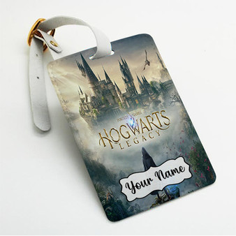 Pastele Hogwarts Legacy Custom Luggage Tags Personalized Name PU Leather Luggage Tag With Strap Awesome Baggage Hanging Suitcase Bag Tags Name ID Labels Travel Bag Accessories