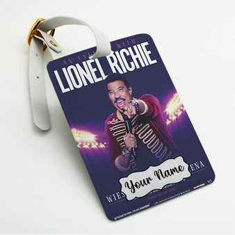 Pastele Lionel Richie 2023 Tour Custom Luggage Tags Personalized Name PU Leather Luggage Tag With Strap Awesome Baggage Hanging Suitcase Bag Tags Name ID Labels Travel Bag Accessories
