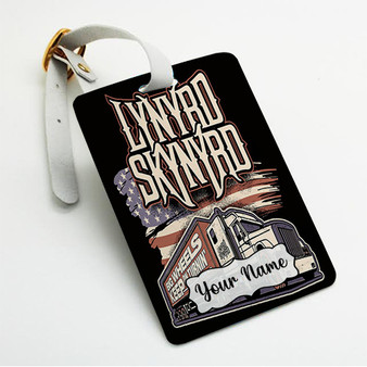 Pastele Lynyrd Skynyrd Big Wheels Keep on Turnin Tour Custom Luggage Tags Personalized Name PU Leather Luggage Tag With Strap Awesome Baggage Hanging Suitcase Bag Tags Name ID Labels Travel Bag Accessories