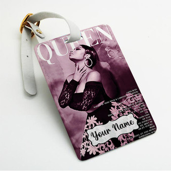 Pastele Nicki Minaj Queen Custom Luggage Tags Personalized Name PU Leather Luggage Tag With Strap Awesome Baggage Hanging Suitcase Bag Tags Name ID Labels Travel Bag Accessories