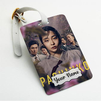 Pastele Pachinko TV Series Custom Luggage Tags Personalized Name PU Leather Luggage Tag With Strap Awesome Baggage Hanging Suitcase Bag Tags Name ID Labels Travel Bag Accessories