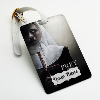 Pastele Prey for the Devil jpeg Custom Luggage Tags Personalized Name PU Leather Luggage Tag With Strap Awesome Baggage Hanging Suitcase Bag Tags Name ID Labels Travel Bag Accessories