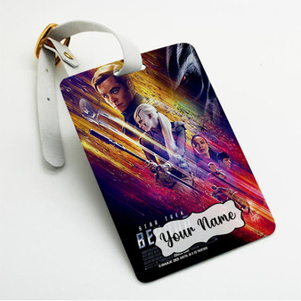 Pastele Star Trek 4 Custom Luggage Tags Personalized Name PU Leather Luggage Tag With Strap Awesome Baggage Hanging Suitcase Bag Tags Name ID Labels Travel Bag Accessories