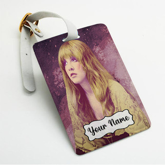 Pastele Stevie Nicks Custom Luggage Tags Personalized Name PU Leather Luggage Tag With Strap Awesome Baggage Hanging Suitcase Bag Tags Name ID Labels Travel Bag Accessories
