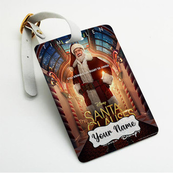 Pastele The Santa Clauses Custom Luggage Tags Personalized Name PU Leather Luggage Tag With Strap Awesome Baggage Hanging Suitcase Bag Tags Name ID Labels Travel Bag Accessories