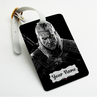 Pastele The Witcher Toxicity Poisoning Custom Luggage Tags Personalized Name PU Leather Luggage Tag With Strap Awesome Baggage Hanging Suitcase Bag Tags Name ID Labels Travel Bag Accessories
