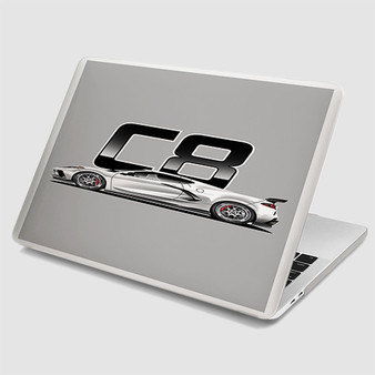 Pastele Corvette C8 White MacBook Case Custom Personalized Smart Protective Cover Awesome for MacBook MacBook Pro MacBook Pro Touch MacBook Pro Retina MacBook Air Cases Cover