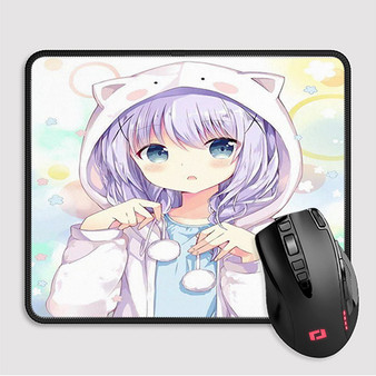 Pastele Anime Girl Kawaii Custom Mouse Pad Awesome Personalized Printed Computer Mouse Pad Desk Mat PC Computer Laptop Game keyboard Pad Premium Non Slip Rectangle Gaming Mouse Pad