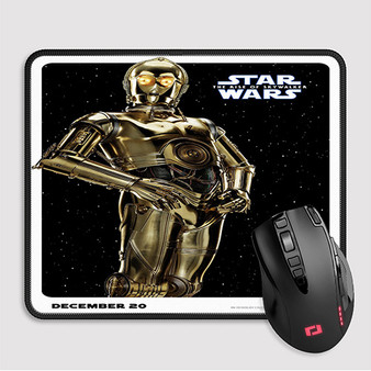 Pastele C3 PO Star Wars Custom Mouse Pad Awesome Personalized Printed Computer Mouse Pad Desk Mat PC Computer Laptop Game keyboard Pad Premium Non Slip Rectangle Gaming Mouse Pad